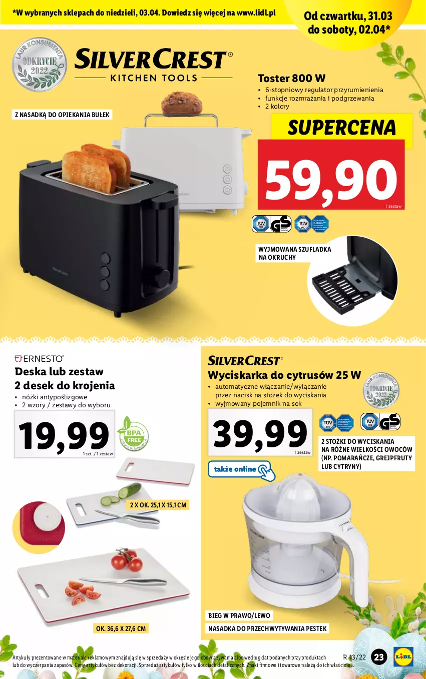 Gazetka promocyjna Lidl - GAZETKA - ważna 28.03 do 03.04.2022 - strona 23 - produkty: Cytryny, Grejpfrut, Pojemnik, Pomarańcze, Rum, Sok, Stek, Top, Toster, Wyciskarka