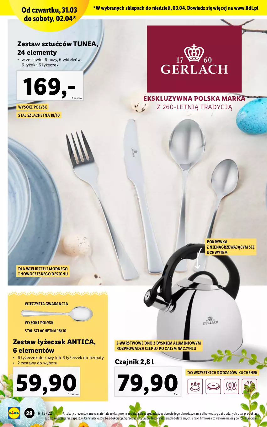 Gazetka promocyjna Lidl - GAZETKA - ważna 28.03 do 03.04.2022 - strona 28 - produkty: BIC, Czajnik, Noż, Sok, Zestaw sztućców