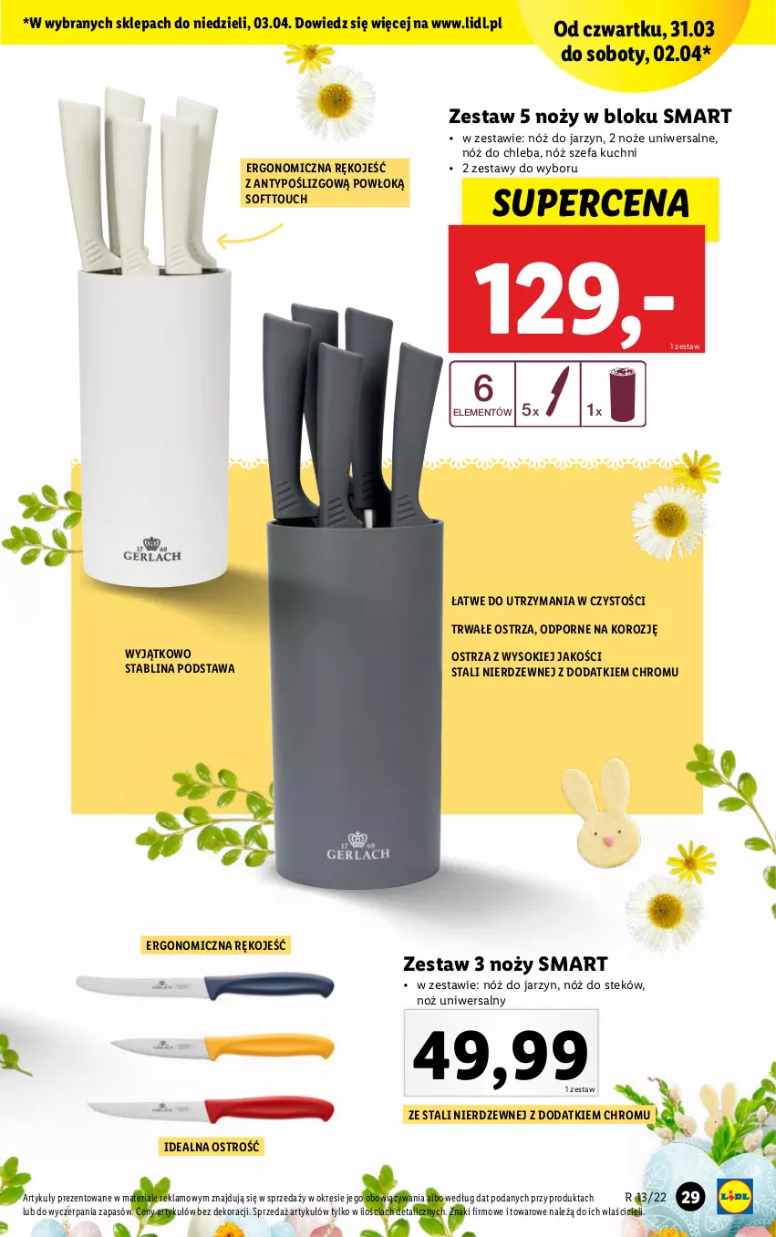 Gazetka promocyjna Lidl - GAZETKA - ważna 28.03 do 03.04.2022 - strona 29 - produkty: Chleb, Fa, Noż, Nóż do chleba, Nóż szefa kuchni, Por, Sok, Stek