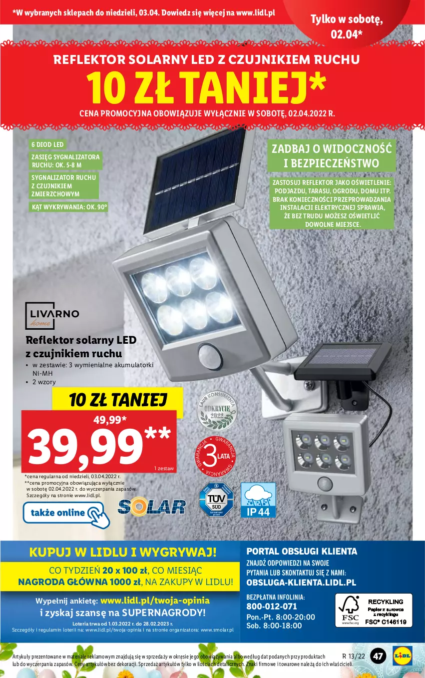 Gazetka promocyjna Lidl - GAZETKA - ważna 28.03 do 03.04.2022 - strona 47 - produkty: Akumulator, Gry, Mola, Piec, Reflektor, Top