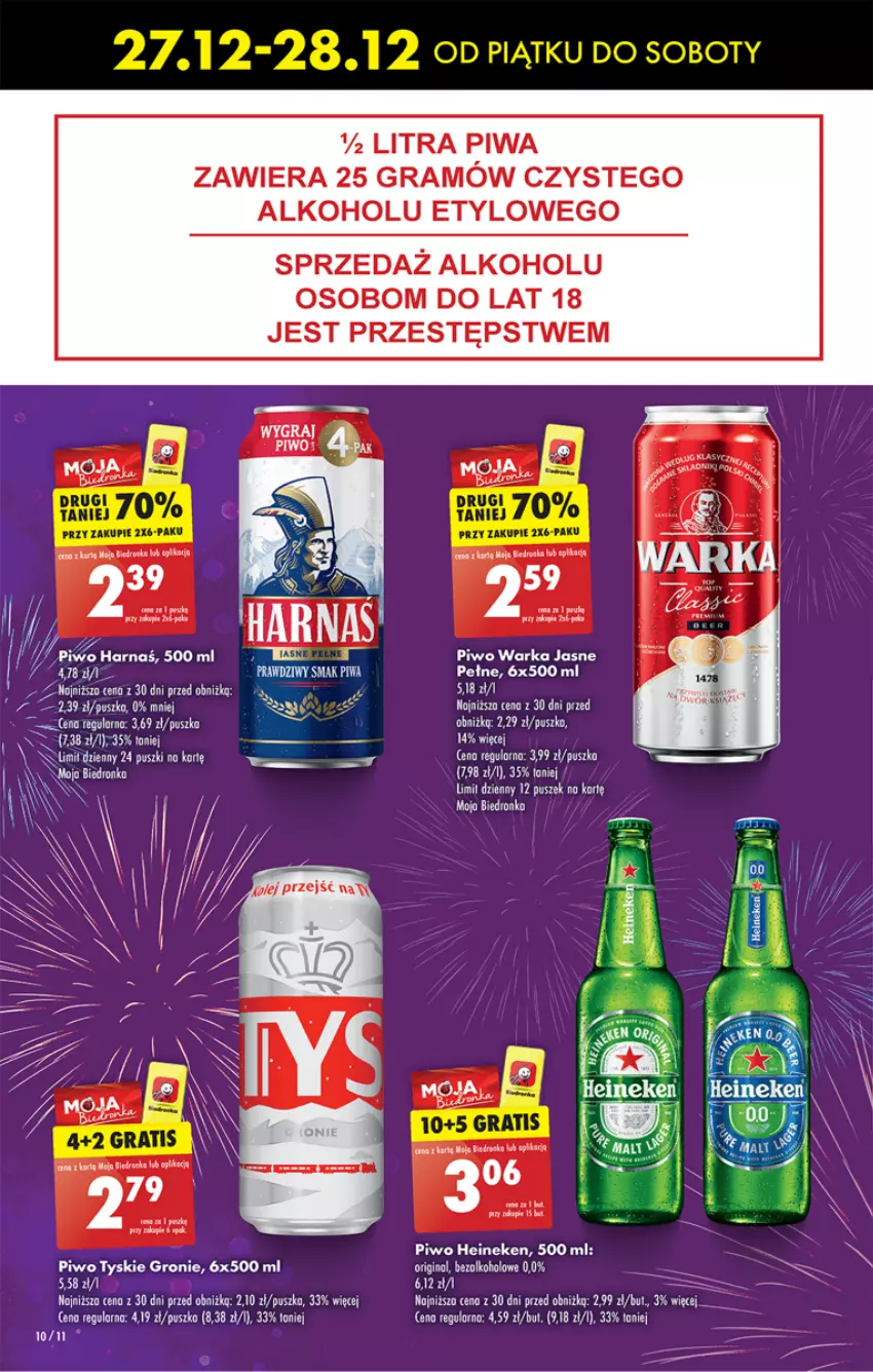 Gazetka promocyjna Biedronka - Od czwartku - ważna 02.01 do 08.01.2025 - strona 10 - produkty: Dron, Gin, Gra, Halo, Harnaś, Heineken, LG, Piwa, Piwo, Tyskie