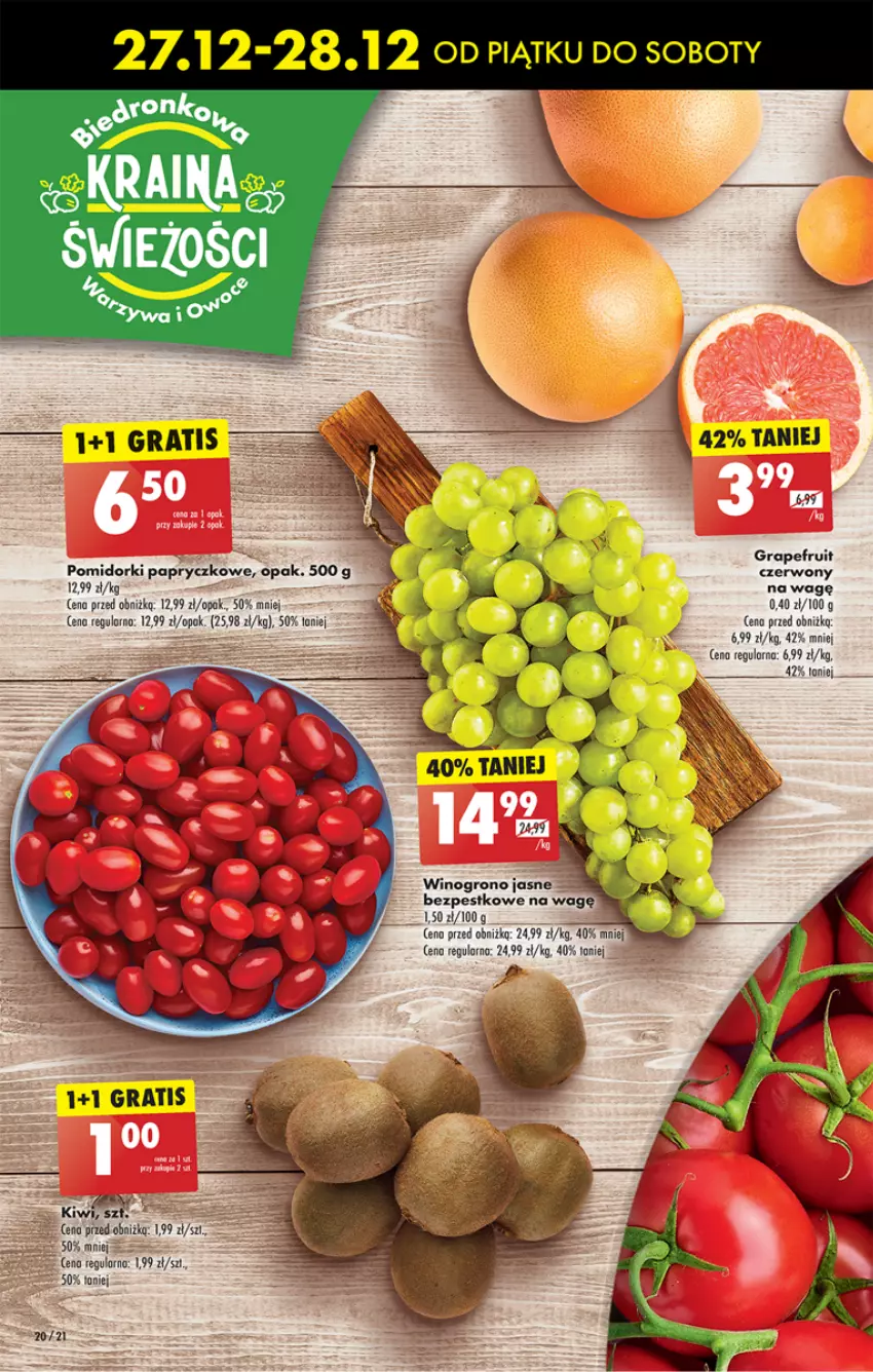 Gazetka promocyjna Biedronka - Od czwartku - ważna 02.01 do 08.01.2025 - strona 20 - produkty: Gra, Kiwi, Pomidorki, Wino