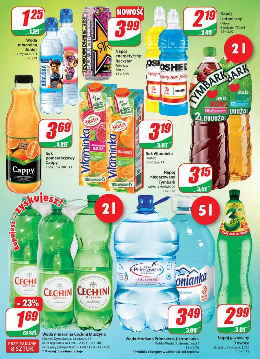 Gazetka promocyjna Dino - Gazetka - ważna 27.04 do 02.05.2022 - strona 2 - produkty: Cappy, Hortex, Inka, LANA, Mus, Napój, Napój gazowany, Napój izotoniczny, Oshee, Owoce, Prima, Primavera, Sok, Sok pomarańczowy, Szyna, Woda, Woda mineralna