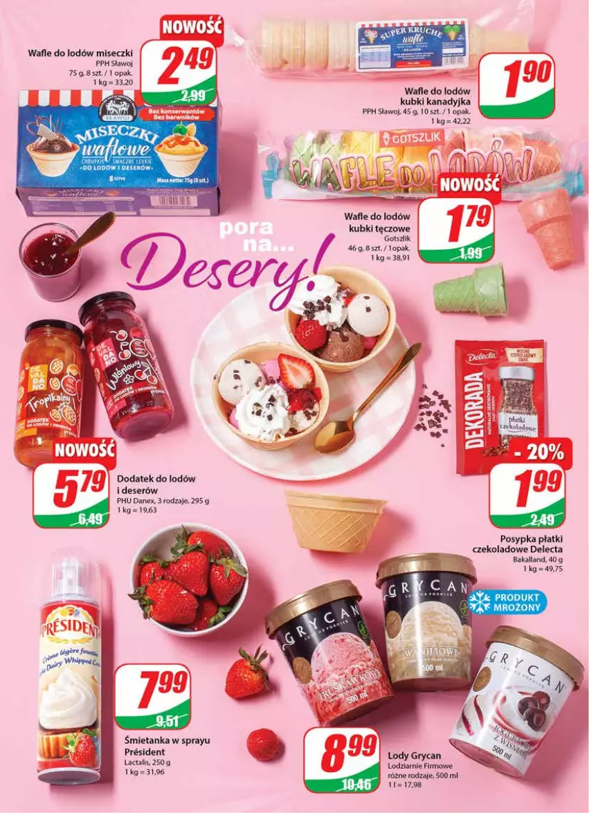 Gazetka promocyjna Dino - Gazetka - ważna 27.04 do 02.05.2022 - strona 6 - produkty: Bakalland, Delecta, Deser, Gry, Lody, Ser, Wafle, Wafle do lodów