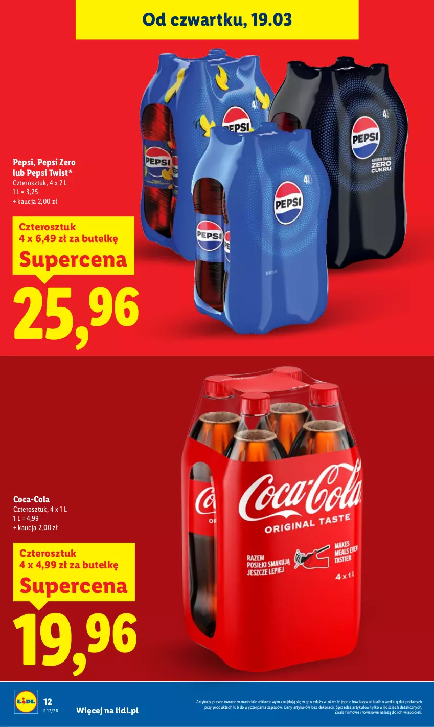 Gazetka promocyjna Lidl - GAZETKA - ważna 19.03 do 21.03.2026 - strona 12 - produkty: Coca-Cola, Pepsi