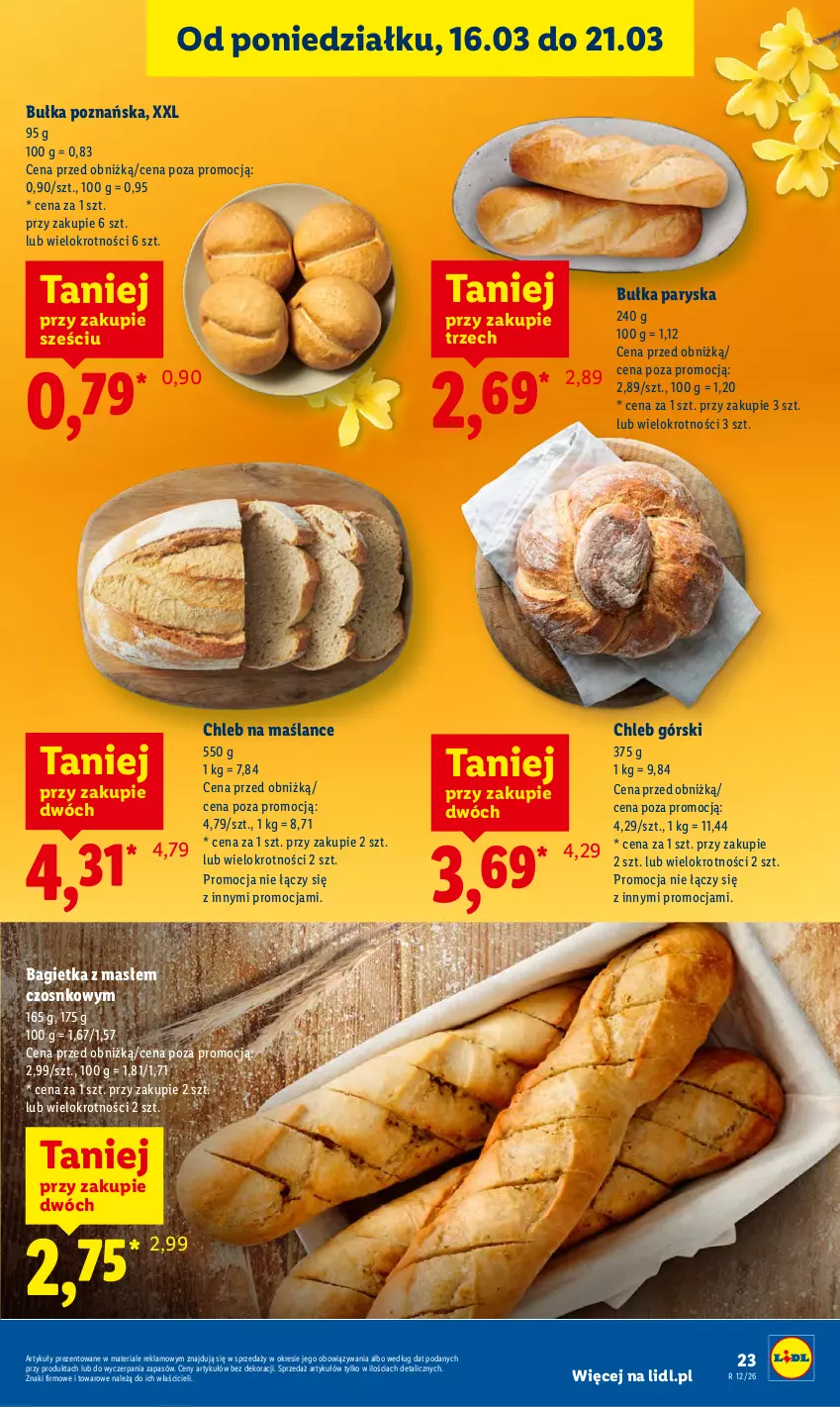 Gazetka promocyjna Lidl - GAZETKA - ważna 19.03 do 21.03.2026 - strona 23 - produkty: Bagietka, Bułka, Chleb