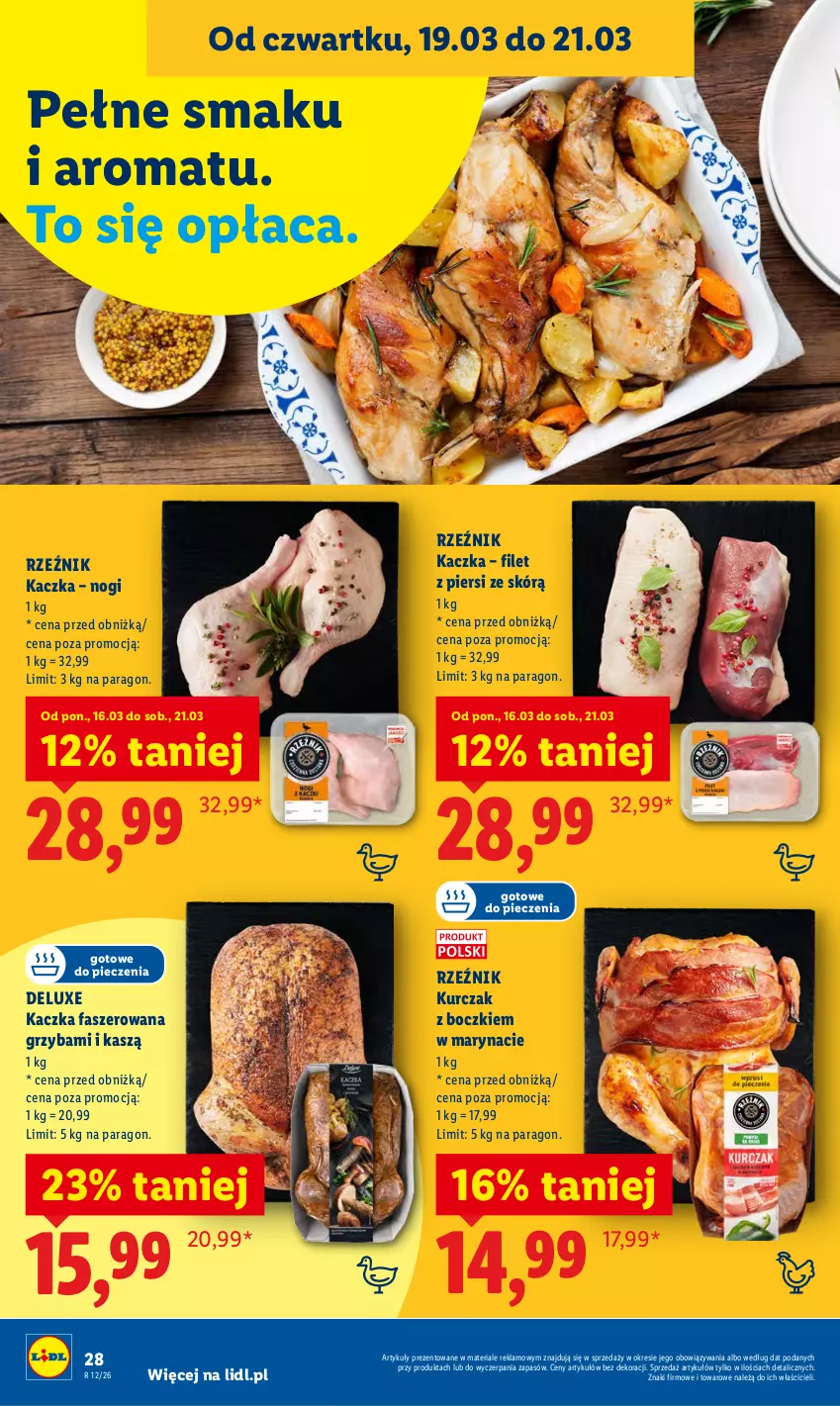 Gazetka promocyjna Lidl - GAZETKA - ważna 19.03 do 21.03.2026 - strona 28 - produkty: Fa, Kaczka, Kaczka faszerowana, Kurczak, Piec