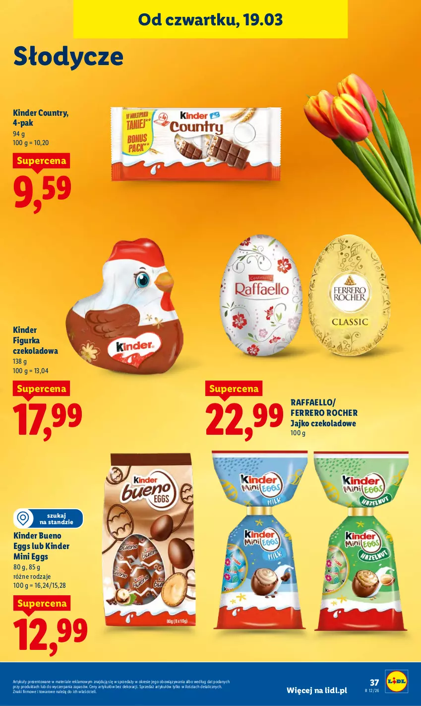 Gazetka promocyjna Lidl - GAZETKA - ważna 19.03 do 21.03.2026 - strona 37 - produkty: Fa, Ferrero, Ferrero Rocher, Kinder, Kinder Bueno, Raffaello