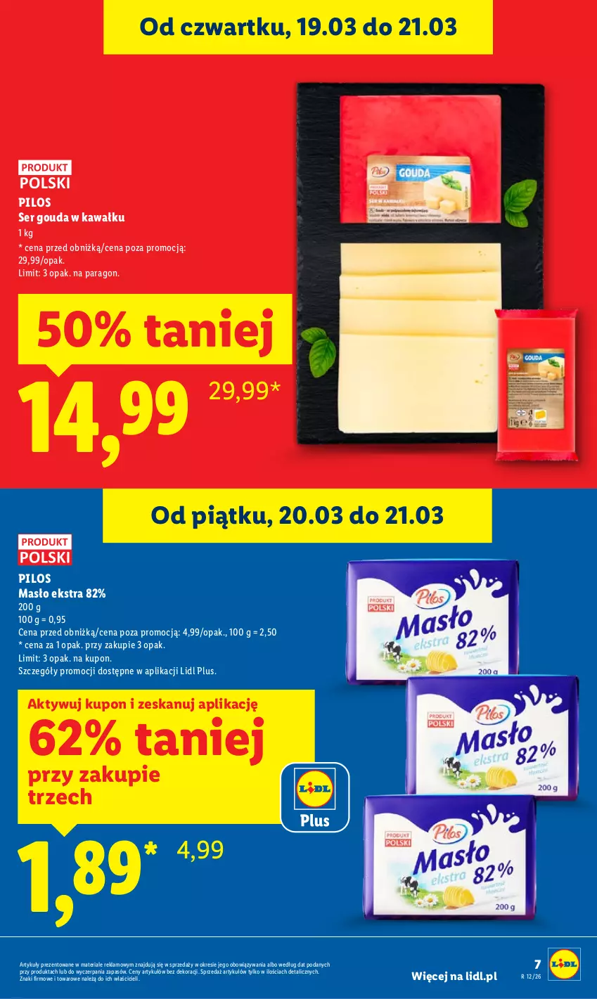 Gazetka promocyjna Lidl - GAZETKA - ważna 19.03 do 21.03.2026 - strona 7 - produkty: Gouda, Kawa, Masło, Pilos, Ser