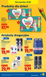 Gazetka promocyjna Lidl - GAZETKA - Gazetka - ważna od 21.03 do 21.03.2026 - strona 55 - produkty: Balsam po goleniu, Nivea Men, Pampers, Dzieci, Antyperspirant, Nivea