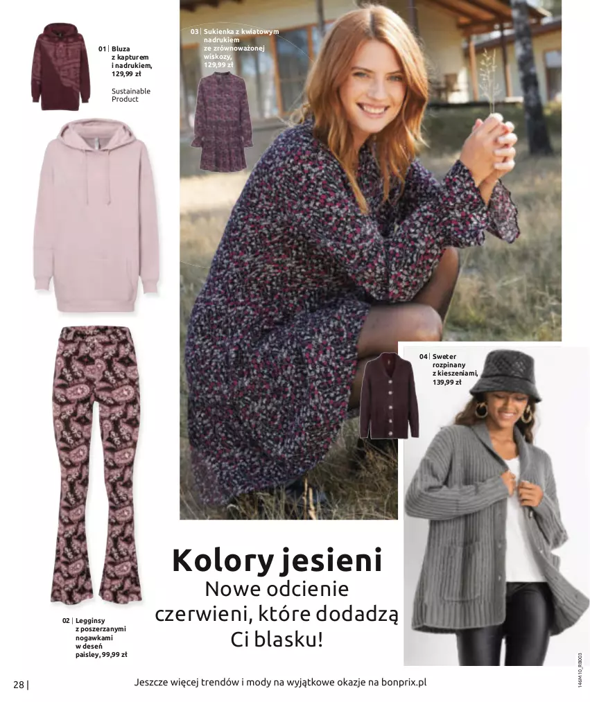 Gazetka promocyjna Bonprix - Zimowe klimaty - ważna 24.10.2022 do 24.04.2023 - strona 30 - produkty: Bluza, Bluza z kapturem, Gin, Legginsy, Sukienka, Sweter