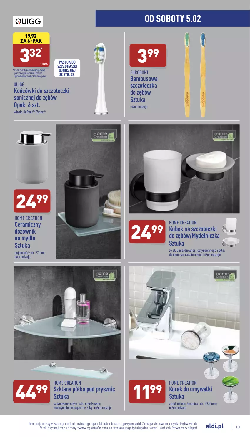 Gazetka promocyjna Aldi - Katalog Moda i Dom - ważna 02.02 do 06.02.2022 - strona 10 - produkty: Dozownik, Końcówki do szczoteczk, Kubek, Kubek na szczoteczki do zębów, LANA, Mydelniczka, Mydło, Półka, Szczoteczka, Szczoteczka do zębów