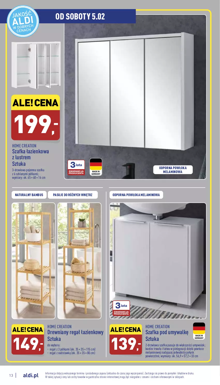 Gazetka promocyjna Aldi - Katalog Moda i Dom - ważna 02.02 do 06.02.2022 - strona 13 - produkty: Drzwi, Półka, Por, Regał, Szafka, Szafka łazienkowa, Szafka pod umywalkę