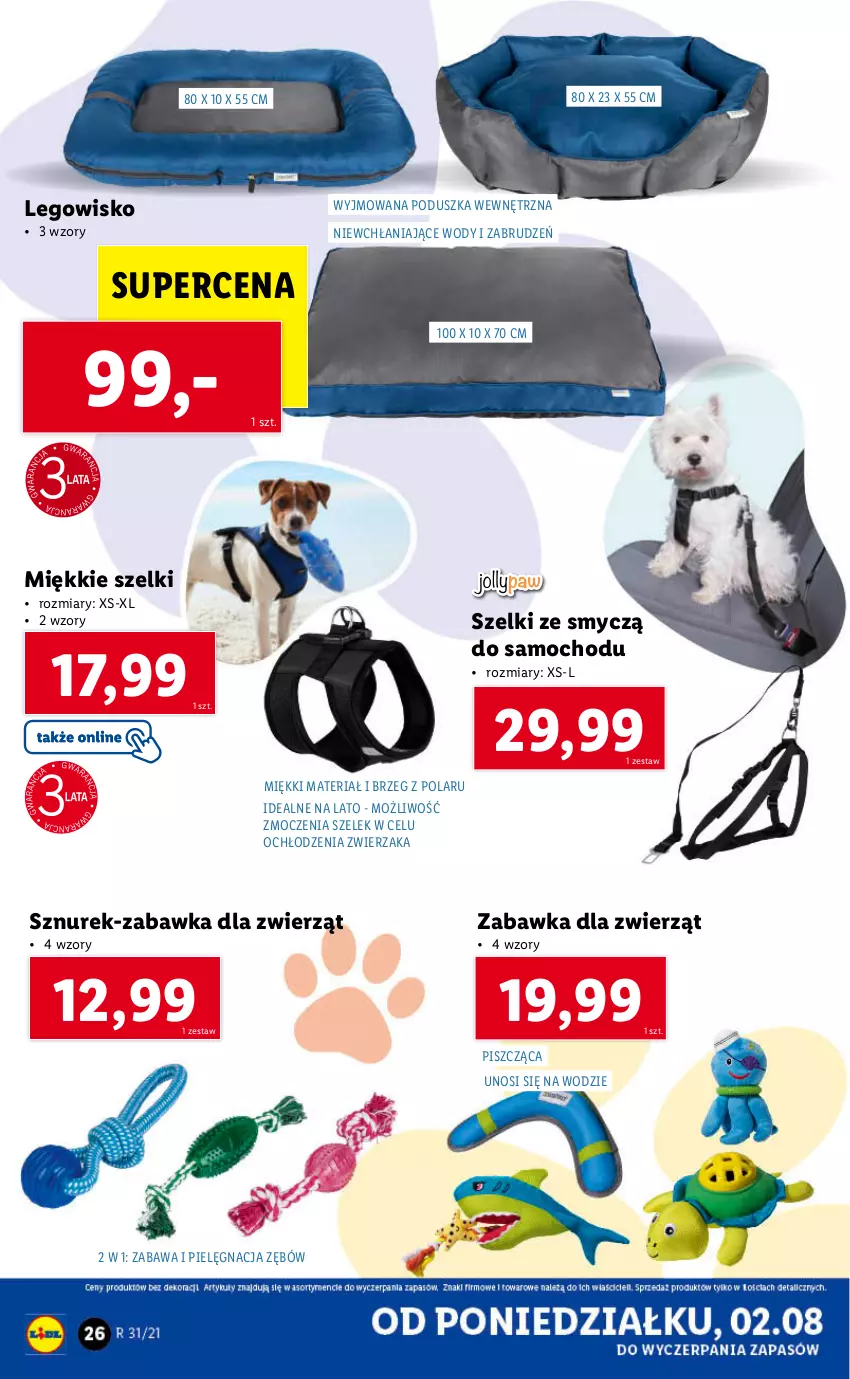 Gazetka promocyjna Lidl - GAZETKA - ważna 02.08 do 07.08.2021 - strona 26 - produkty: LEGO, Legowisko, Poduszka, Smycz, Sznurek, Zabawka