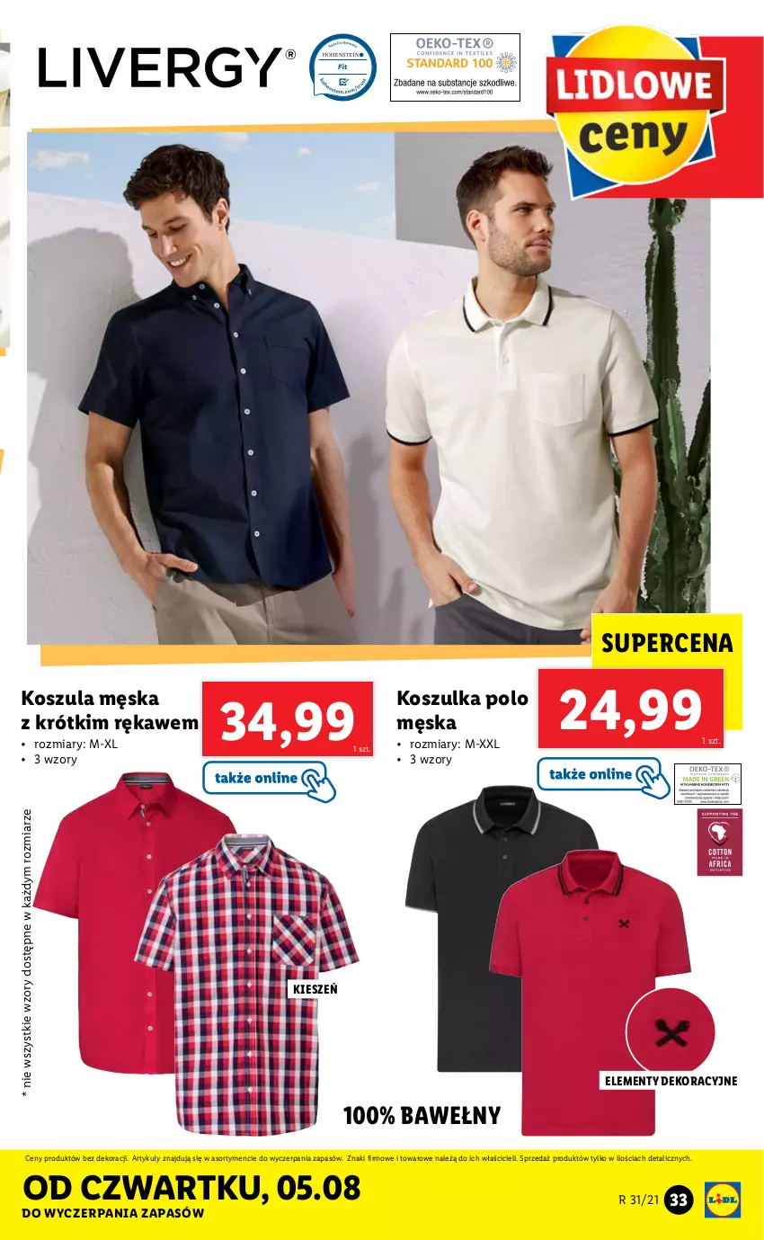 Gazetka promocyjna Lidl - GAZETKA - ważna 02.08 do 07.08.2021 - strona 33 - produkty: Kosz, Koszula, Koszulka