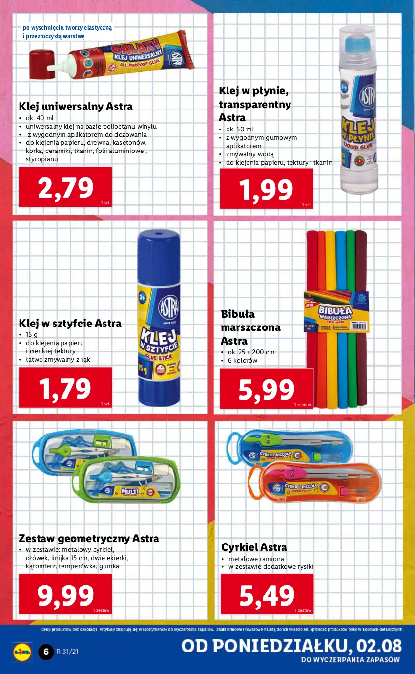 Gazetka promocyjna Lidl - GAZETKA - ważna 02.08 do 07.08.2021 - strona 6 - produkty: Klej, Mars, Orka, Papier, Tran