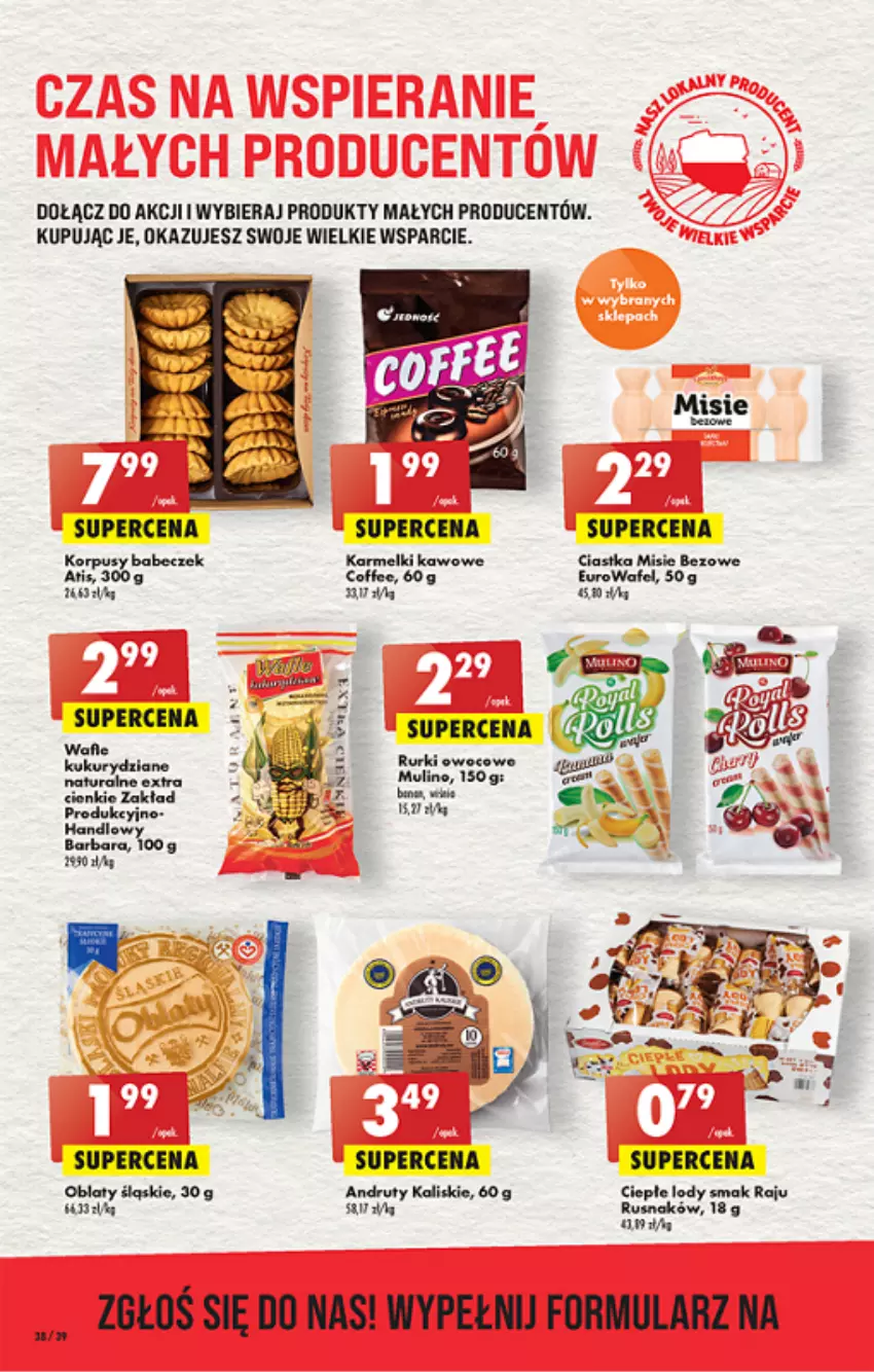 Gazetka promocyjna Biedronka - ważna 30.06 do 06.07.2022 - strona 38 - produkty: Ciastka, Ciepłe lody, Karp, LG, Lody, O nas, Rurki, Wafle