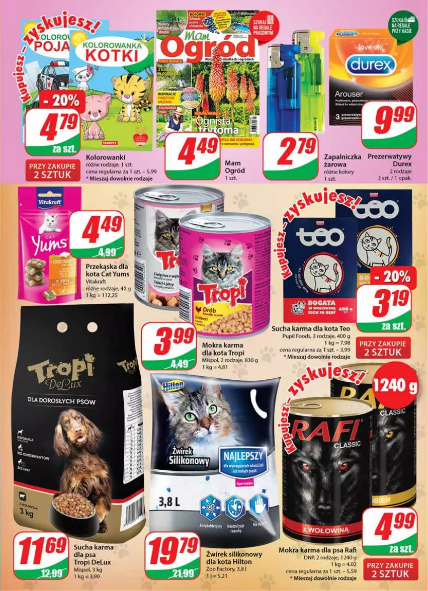 Gazetka promocyjna Dino - Gazetka - ważna 13.07 do 19.07.2022 - strona 21 - produkty: Durex, Fa, Kolorowanka, Mokra karma, Prezerwatyw, Ser, Sucha karma, Vitakraft, Zapalniczka