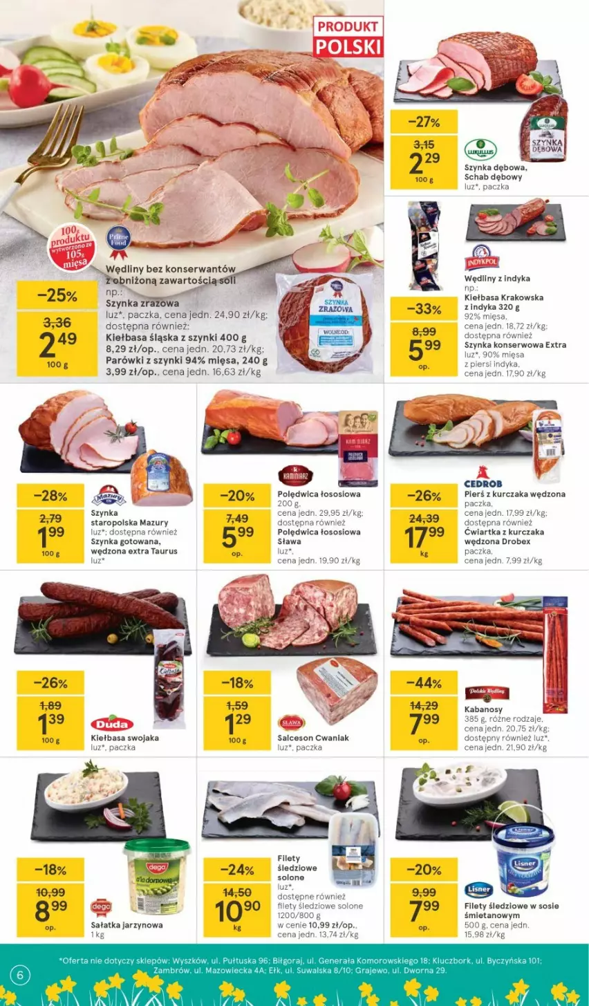 Gazetka promocyjna Tesco - Tesco gazetka - przyszły tydzień - ważna 18.03 do 24.03.2021 - strona 6 - produkty: Drobex, Kabanos, Kiełbasa, Kiełbasa śląska, Kurczak, Parówki, Parówki z szynki, Polędwica, Ser, Sos, Szynka