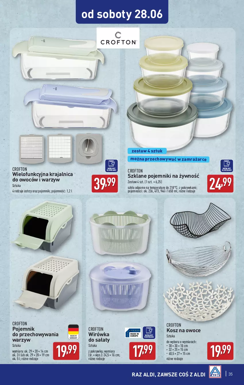 Gazetka promocyjna Aldi - Pełna oferta - ważna 23.06 do 29.06.2025 - strona 35 - produkty: Kosz, Owoce, Pojemnik, Pojemnik do przechowywania, Por, Sałat