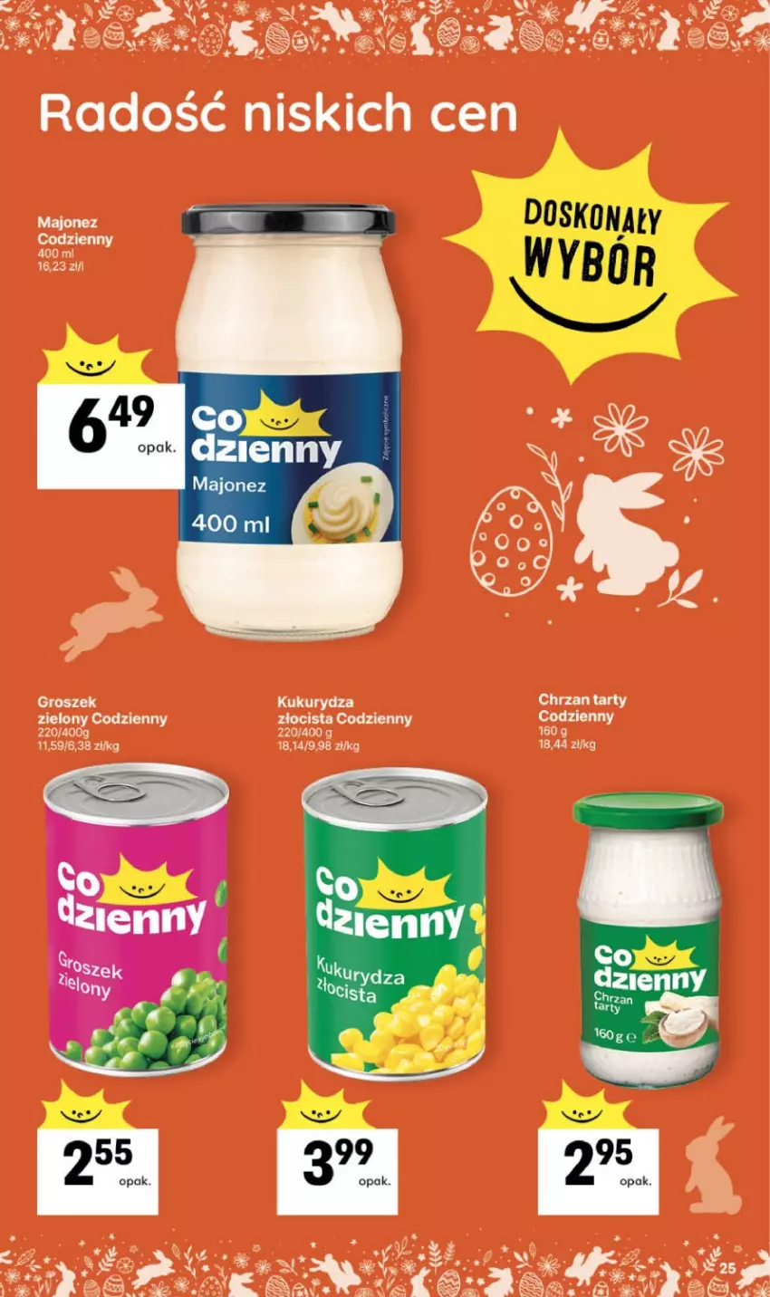 Gazetka promocyjna Delikatesy Centrum - Franczyza DC13 Czwartek - ważna 26.03 do 01.04.2026 - strona 25 - produkty: Chrzan, Groszek, Kukurydza, Majonez