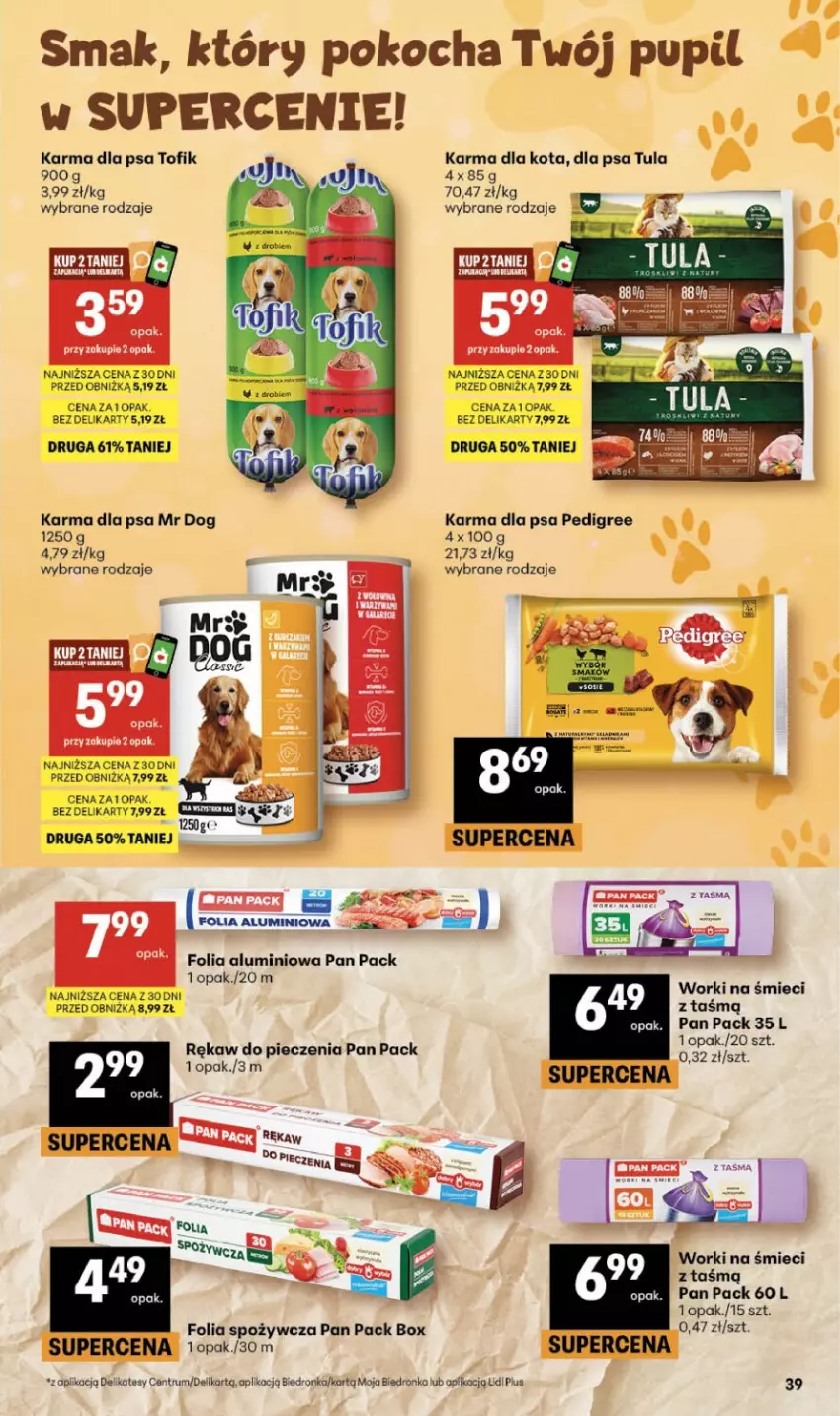 Gazetka promocyjna Delikatesy Centrum - Franczyza DC13 Czwartek - ważna 26.03 do 01.04.2026 - strona 39 - produkty: Dron, Folia aluminiowa, Koc, Pedigree, Piec, Pur, Rękaw do pieczenia, Rum, Worki na śmiec, Worki na śmieci