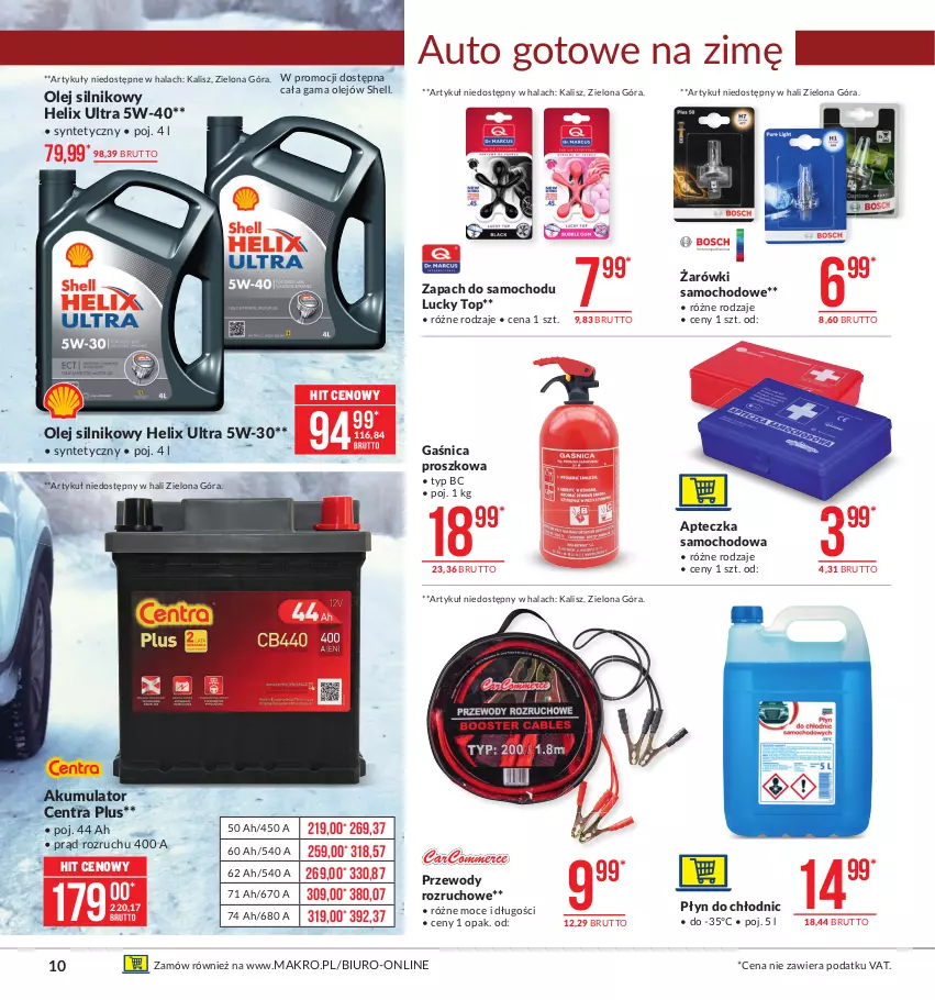 Gazetka promocyjna Makro - [Oferta promocyjna] Artykuły przemysłowe - ważna 09.02 do 22.02.2021 - strona 10 - produkty: Akumulator, Apteczka samochodowa, Biuro, Gaśnica, Olej, Olej silnikowy, Płyn do chłodnic, Top