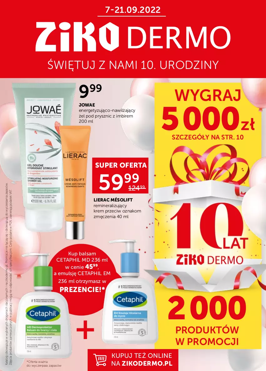 Gazetka promocyjna Ziko - Gazetka Ziko Dermo - ważna 07.09 do 21.09.2022 - strona 1 - produkty: Cetaphil, Gra, Imbir, Lierac