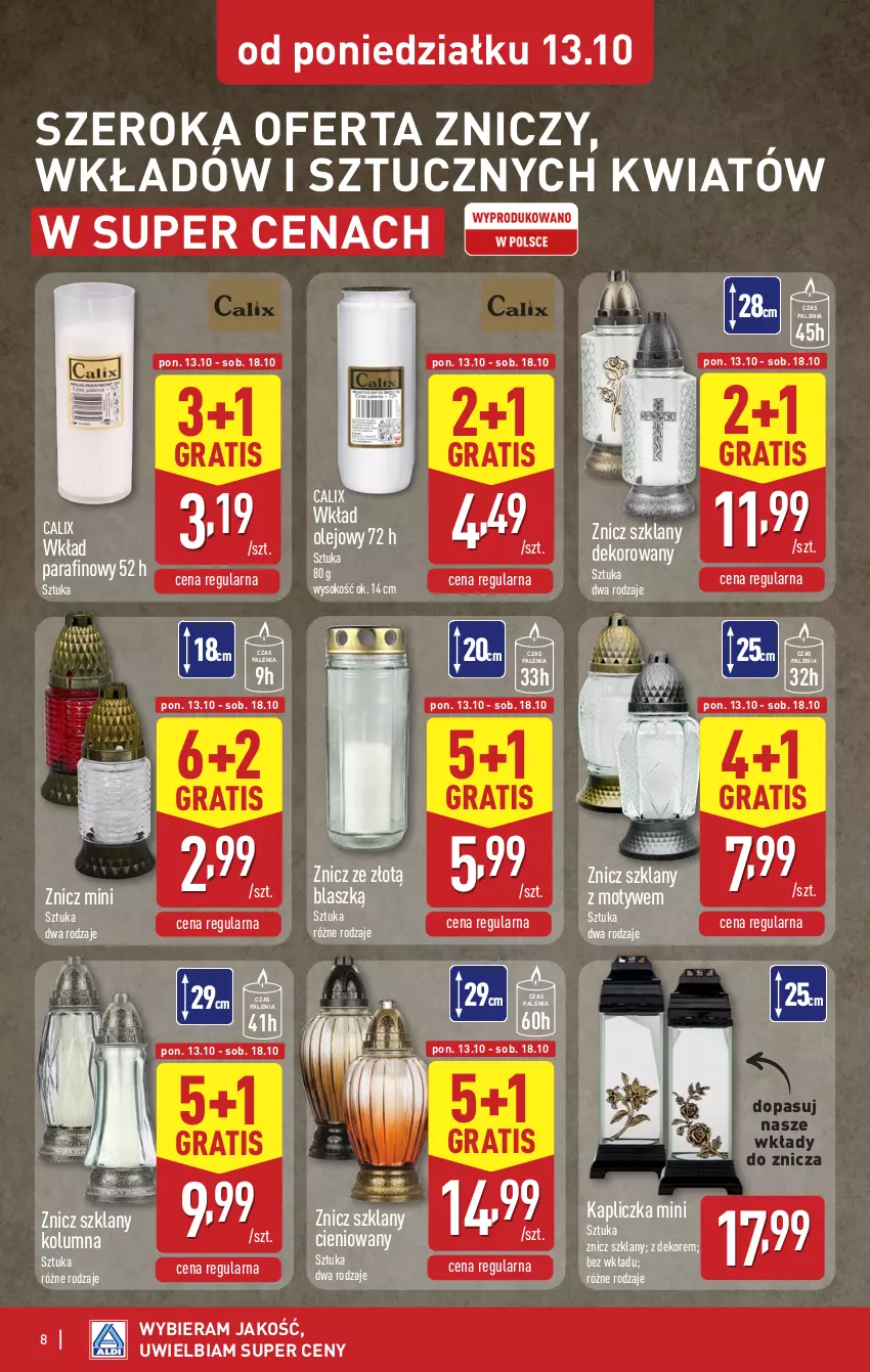 Gazetka promocyjna Aldi - Oferta weekendowa - ważna 16.10 do 18.10.2025 - strona 8 - produkty: Gra, Olej, Sok, Wkład olejowy, Znicz