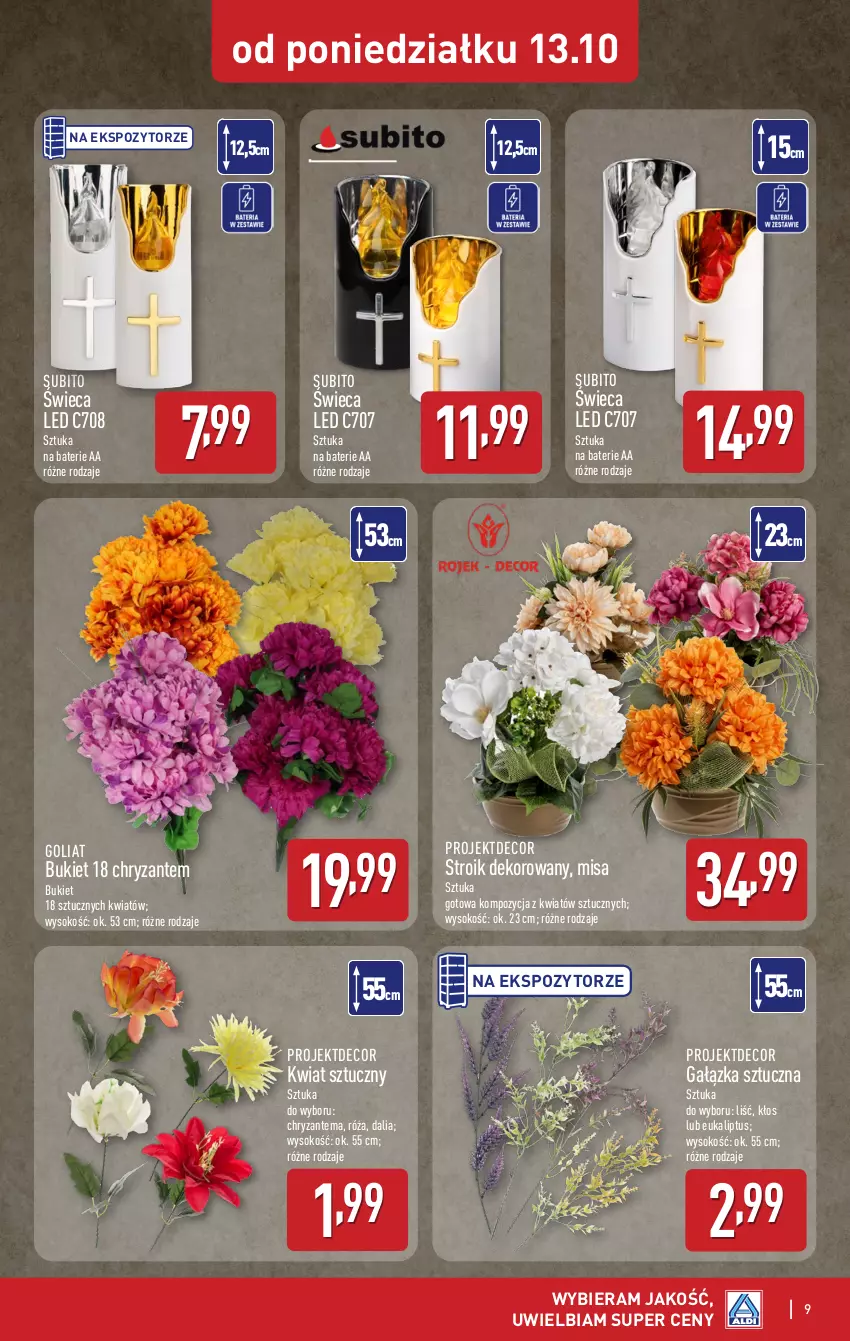 Gazetka promocyjna Aldi - Oferta weekendowa - ważna 16.10 do 18.10.2025 - strona 9 - produkty: Bukiet, Chryzantema, Róża, Sok