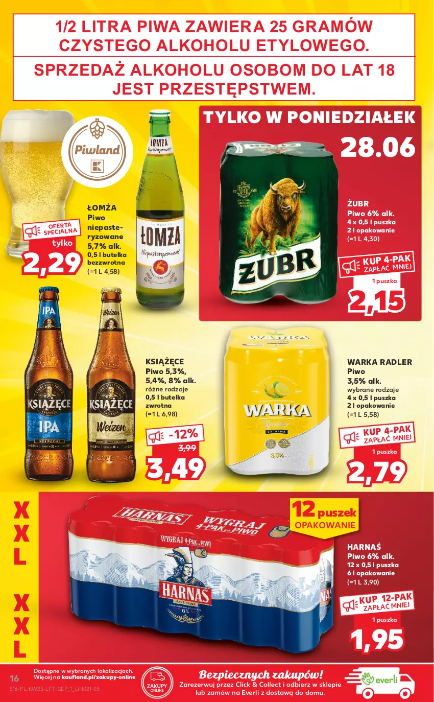 Gazetka promocyjna Kaufland - OFERTA TYGODNIA - ważna 24.06 do 30.06.2021 - strona 16 - produkty: Gra, Harnaś, Książęce, Piec, Piwa, Piwo, Radler, Warka