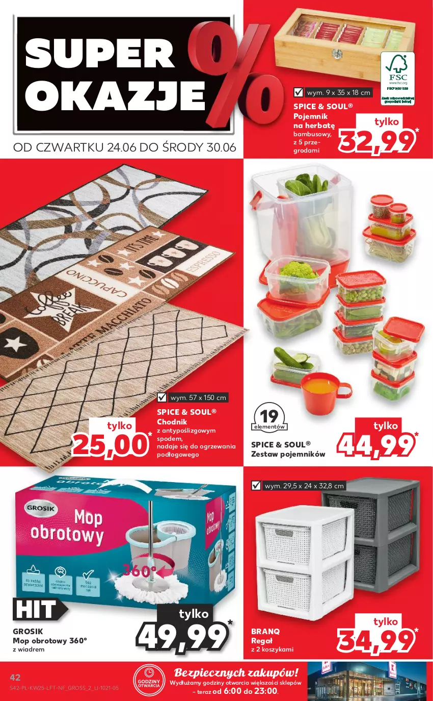 Gazetka promocyjna Kaufland - OFERTA TYGODNIA - ważna 24.06 do 30.06.2021 - strona 42 - produkty: Chodnik, Kosz, Mop, Piec, Pojemnik, Regał, Tera