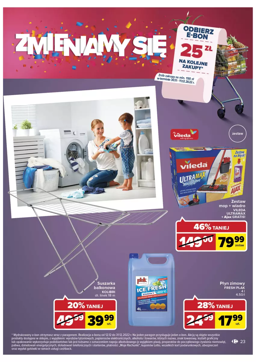 Gazetka promocyjna Carrefour - Gazetka Zyskokazje w Galerii Bemowo - ważna 30.11 do 05.12.2022 - strona 25 - produkty: Ajax, Gra, Mop, Papier, Piec, Piwa, Rama, Telefon, Vileda, Wiadro