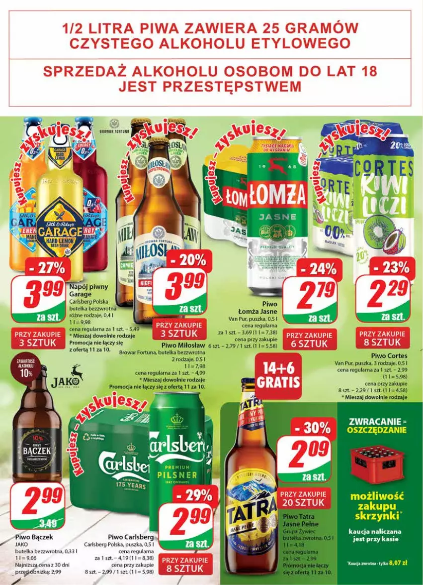 Gazetka promocyjna Dino - G29 - ważna 19.07 do 25.07.2023 - strona 18 - produkty: Carlsberg, Fortuna, Napój, Piwo, Por, Pur