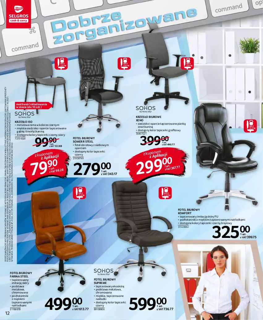 Gazetka promocyjna Selgros - Katalog Biuro - ważna 28.10 do 09.11.2021 - strona 12 - produkty: Biuro, Fa, Fotel, Gra, Krzesło, LG, Rama, Siedzisko, Top, Tran