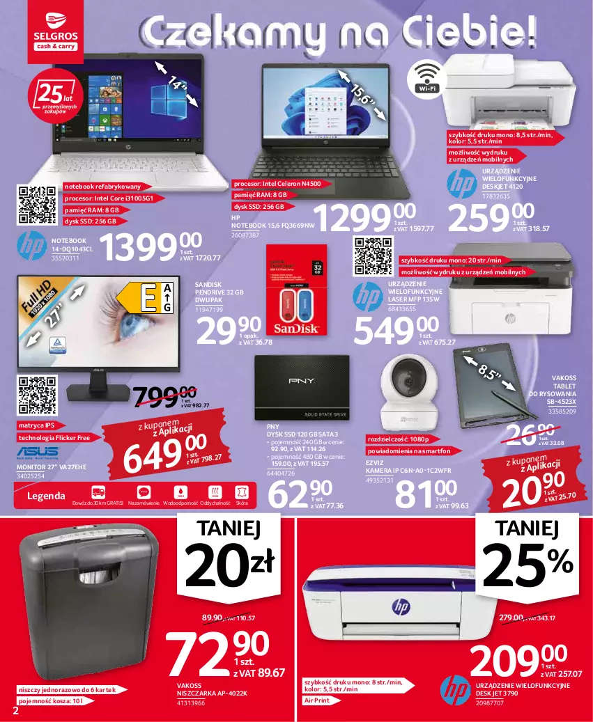 Gazetka promocyjna Selgros - Oferta przemysłowa - ważna 17.02 do 02.03.2022 - strona 2 - produkty: Fa, Gra, HP, Intel, Kamera, Kosz, Mobil, Monitor, Niszczarka, Notebook, Pendrive, Por, Procesor, Ser, Smartfon, Tablet, Urządzenie wielofunkcyjne