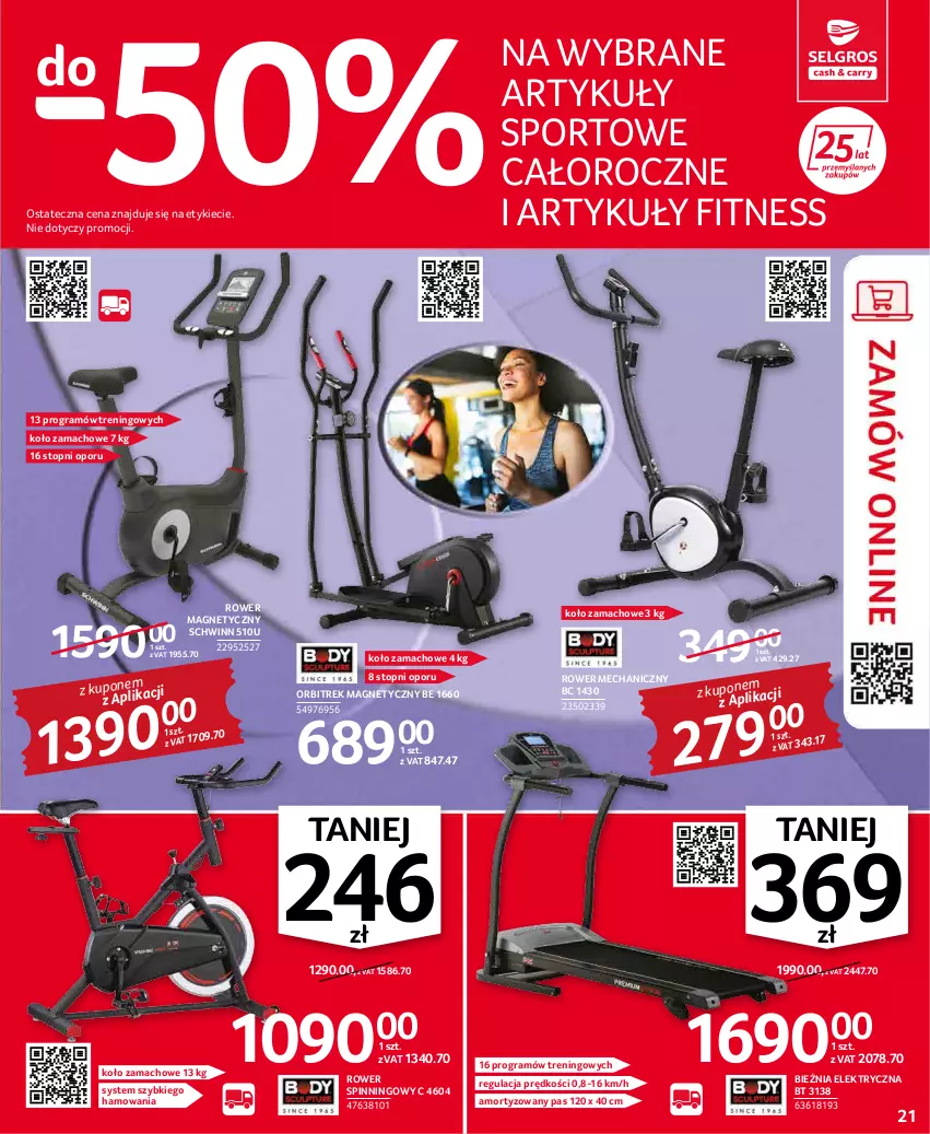 Gazetka promocyjna Selgros - Oferta przemysłowa - ważna 17.02 do 02.03.2022 - strona 21 - produkty: Bieżnia, Gra, Orbit, Orbitrek, Por, Rower, Sport, Top