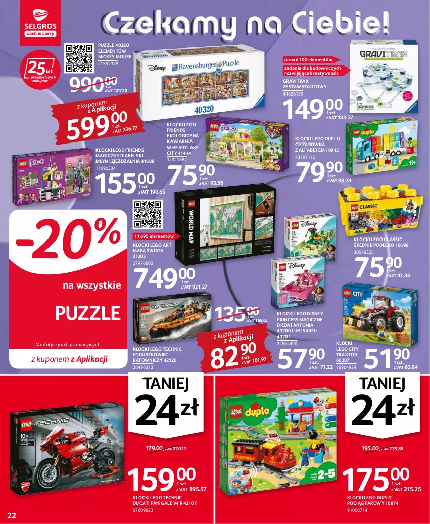 Gazetka promocyjna Selgros - Oferta przemysłowa - ważna 17.02 do 02.03.2022 - strona 22 - produkty: Disney, Drzwi, Ducati, Fa, Gra, Gravitrax, Klocki, LEGO, LEGO City, LEGO Classic, LEGO Duplo, LEGO Friends, LEGO Technic, Pociąg, Pudełko, Puzzle, Traktor