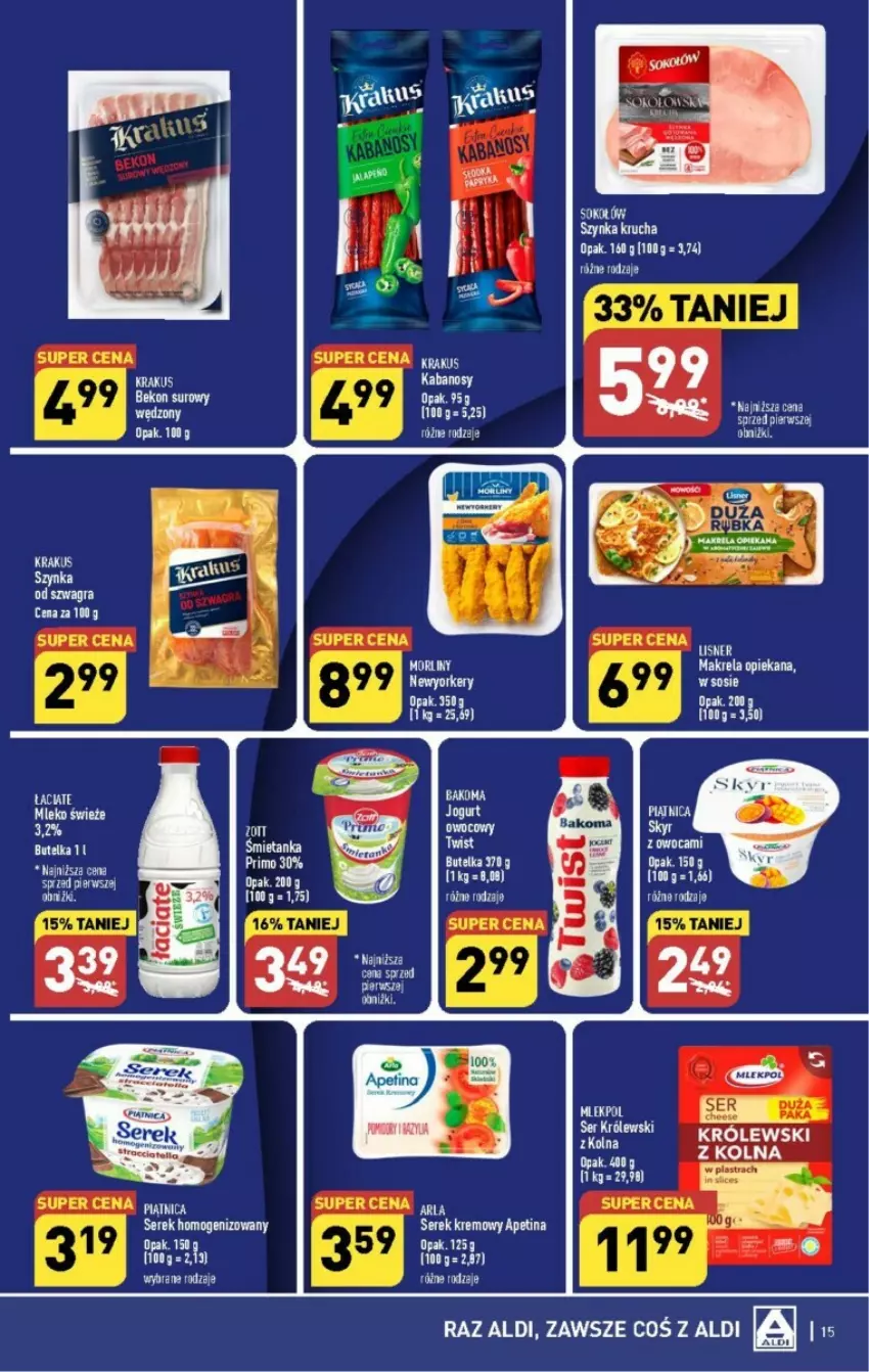 Gazetka promocyjna Aldi - ważna 04.09 do 09.09.2023 - strona 7 - produkty: Bakoma, Beko, Kabanos, Ser, Serek, Sok, Sokołów, Sos, Szynka