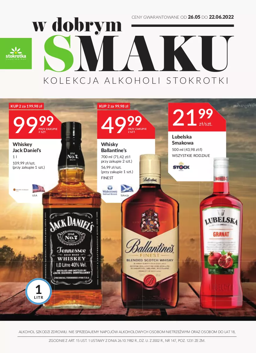 Gazetka promocyjna Stokrotka - Oferta alkoholowa - ważna 26.05 do 22.06.2022 - strona 1 - produkty: Koc, Whiskey, Whisky