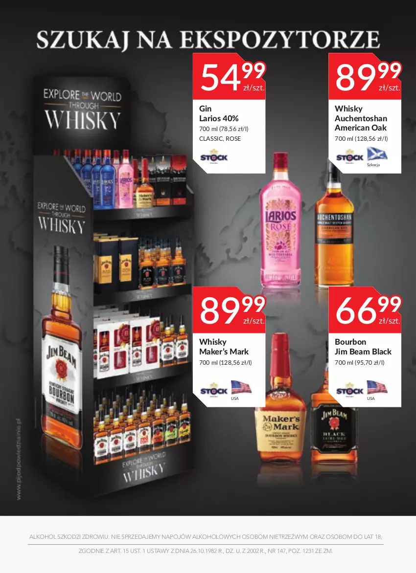 Gazetka promocyjna Stokrotka - Oferta alkoholowa - ważna 26.05 do 22.06.2022 - strona 7 - produkty: Bourbon, Gin, Jim Beam, Koc, Lack, Whisky