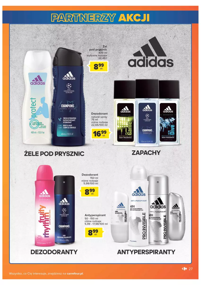 Gazetka promocyjna Carrefour - Gazetka Carrefour - ważna 04.05 do 28.05.2022 - strona 27 - produkty: Adidas, Antyperspirant, Body, Dezodorant