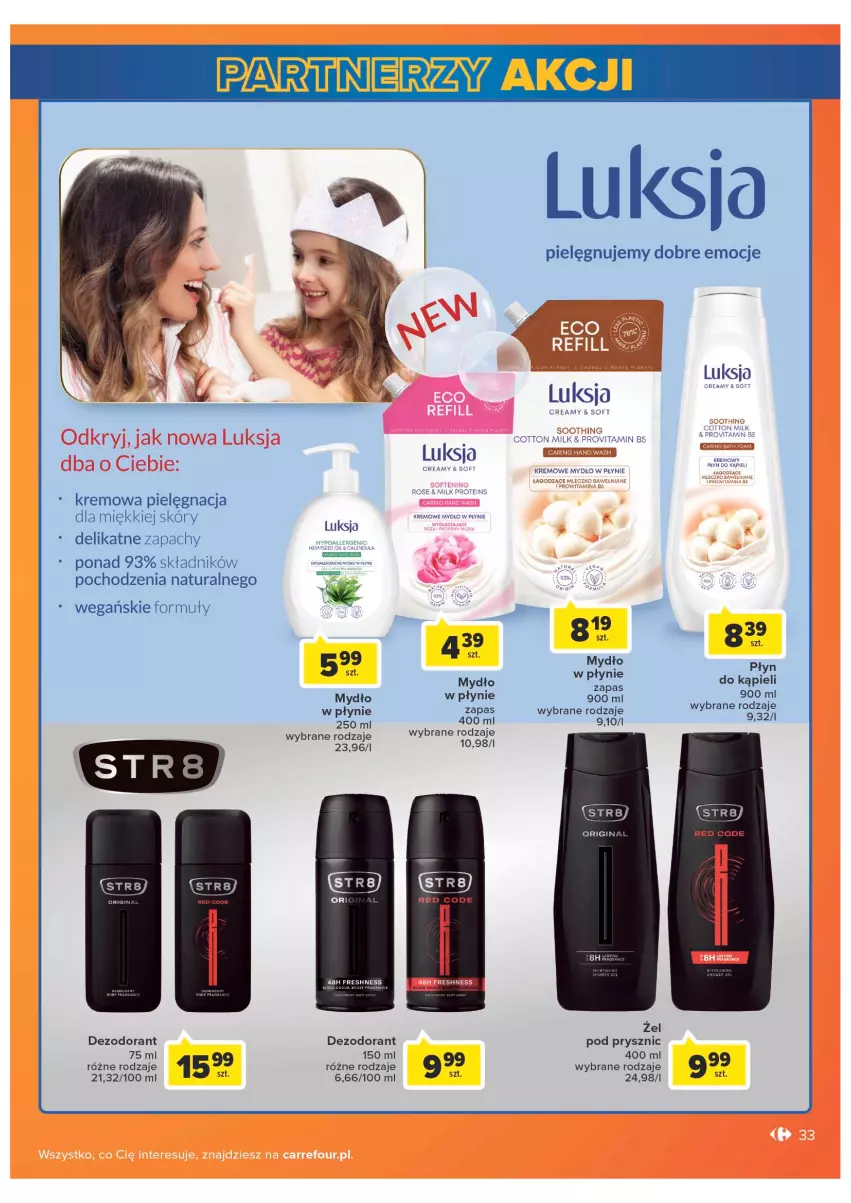 Gazetka promocyjna Carrefour - Gazetka Carrefour - ważna 04.05 do 28.05.2022 - strona 33 - produkty: Dezodorant, Luksja, Mydło, Mydło w płynie