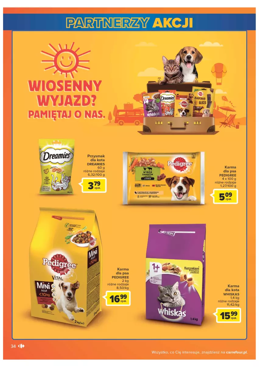 Gazetka promocyjna Carrefour - Gazetka Carrefour - ważna 04.05 do 28.05.2022 - strona 34 - produkty: Mięta, O nas, Pedigree, Przysmak dla kota, Whiskas