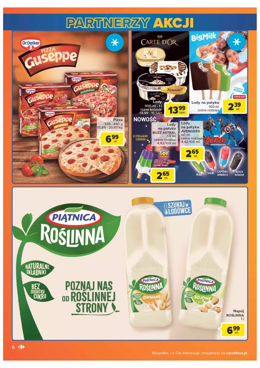 Gazetka promocyjna Carrefour - Gazetka Carrefour - ważna 04.05 do 28.05.2022 - strona 6 - produkty: Avengers, Cukier, Lody, Napój, Pizza