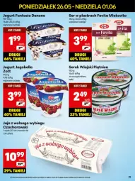 Gazetka promocyjna Delikatesy Centrum - Franczyza DC22 Poniedziałek - Gazetka - ważna od 01.06 do 01.06.2025 - strona 21 - produkty: Serek wiejski, Ser, Danone, Favita, Piątnica, Zott, Bell, Jaja, Jogurt, Mlekovita, Serek, Fanta, Bella, Jogobella, Jaja z wolnego wybiegu, Mleko, Fa
