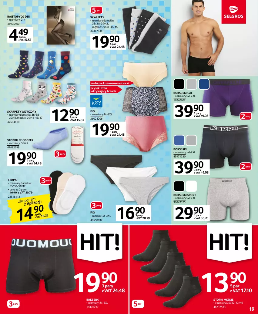 Gazetka promocyjna Selgros - Oferta przemysłowa - ważna 04.05 do 17.05.2023 - strona 19 - produkty: Bokserki, Figi, Karp, Por, Rajstopy, Ser, Sok, Sport, Top