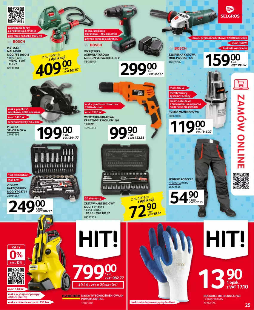 Gazetka promocyjna Selgros - Oferta przemysłowa - ważna 04.05 do 17.05.2023 - strona 25 - produkty: Akumulator, Control, Fa, Koc, Pistolet, Pojemnik, Por, Rękawice, Rękawice ochronne, Sok, Spodnie, Szlifierka, Szlifierka kątowa, Tarka, Wiertarka, Wiertarka udarowa, Wkręt, Wkrętarka, Zestaw narzędzi