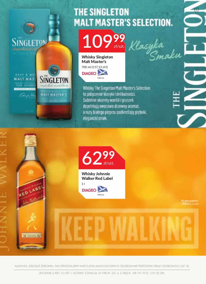 Gazetka promocyjna Stokrotka - Oferta alkoholowa - ważna 31.03 do 27.04.2022 - strona 10 - produkty: Johnnie Walker, Koc, Whisky