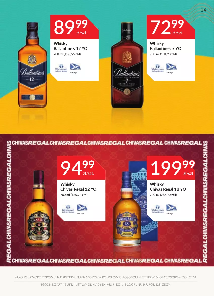 Gazetka promocyjna Stokrotka - Oferta alkoholowa - ważna 31.03 do 27.04.2022 - strona 14 - produkty: Koc, Whisky